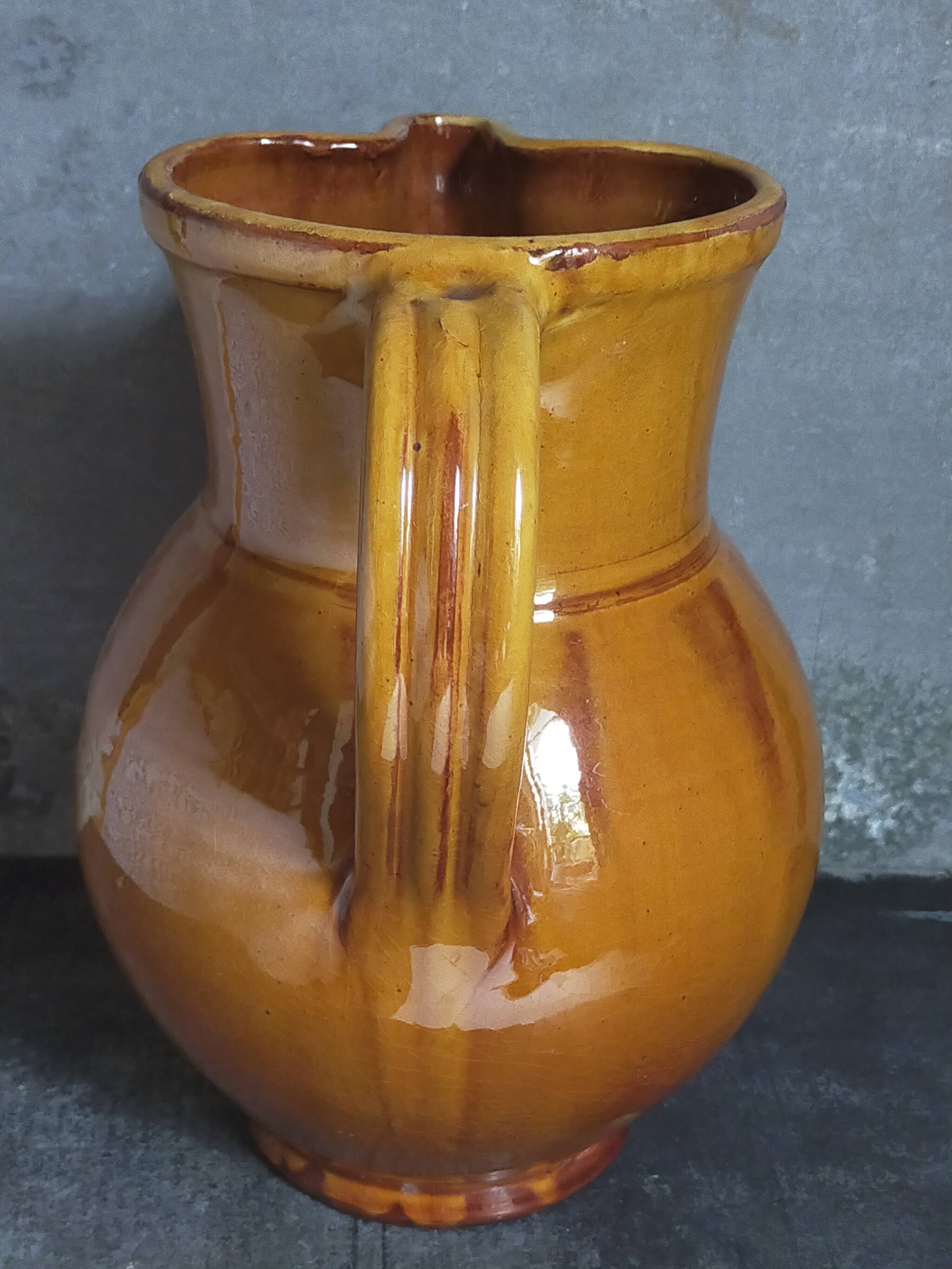 XXL pitcher vintage Provencal pottery from Salernes