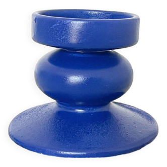 photo blue ceramic candle holder