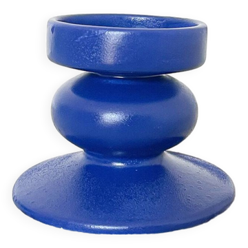 photo bougeoir en céramique bleu