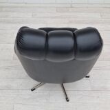 Fauteuil en cuir pivotant danois vintage