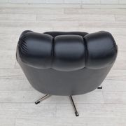 Fauteuil en cuir pivotant danois vintage