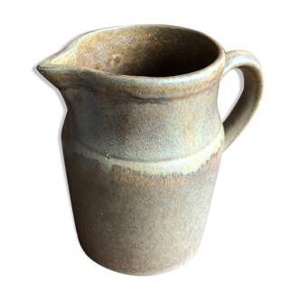 Old pitcher digoin + cove ceramic beige france vintage