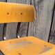 Old metal and wood school chair