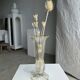 Art deco style flared neck pedestal vase in blown glass