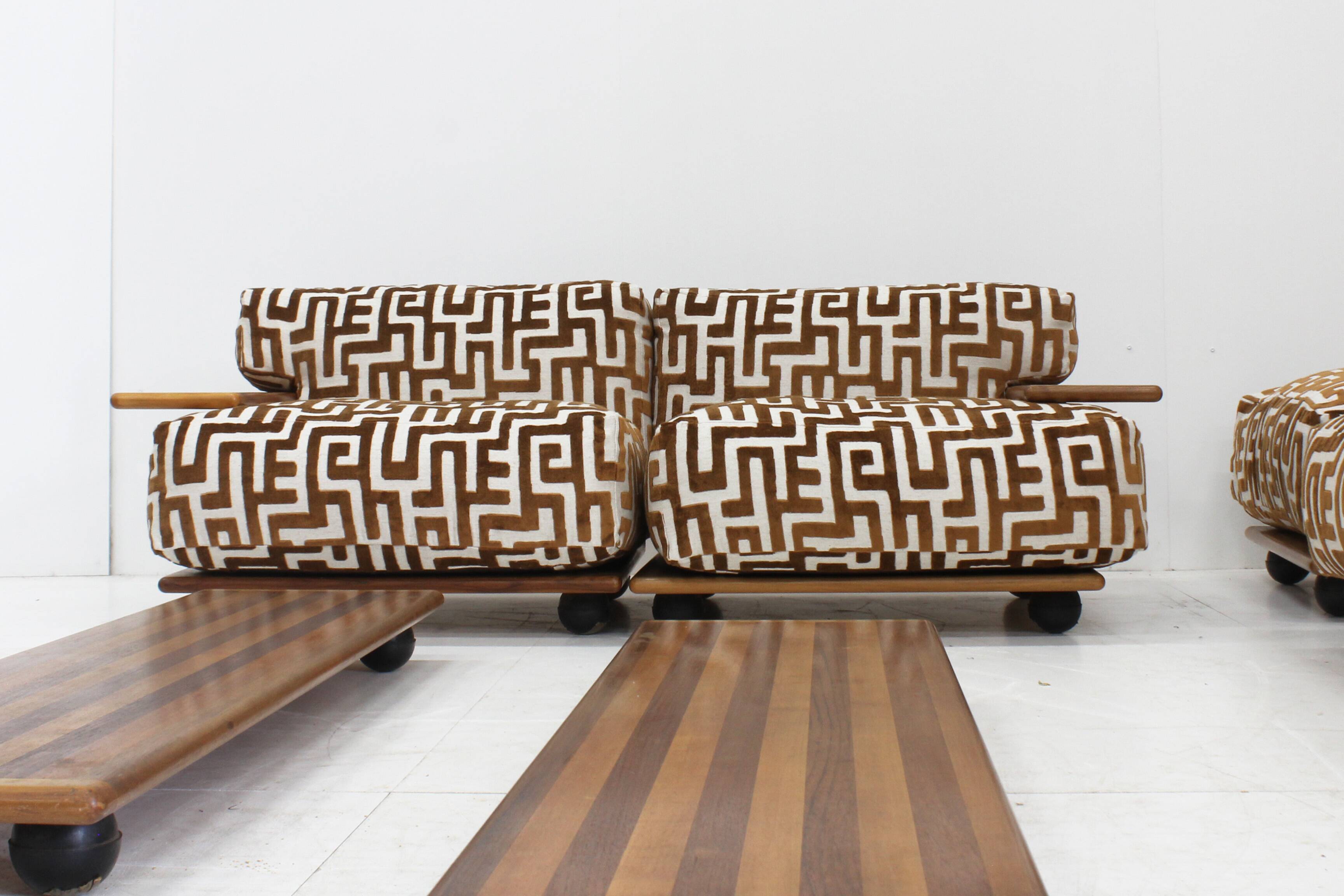 Pianura sofa set by Mario Bellini for Cassina, 1970s, Set of 10