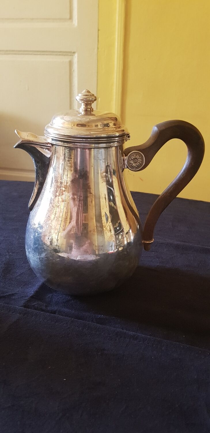Christofle tea set. silver metal hallmark.