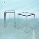 Vintage Herman Miller glass & chrome side tables, Converta