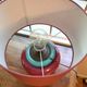 Pair of red and green ceramic lamps