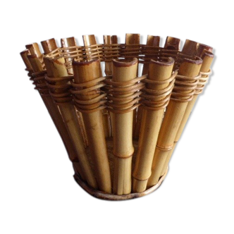 Vintage bamboo and rattan basket