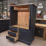 Fir cabinet with reentrant doors and drawers