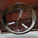 Round pendant light 3 bulbs in chrome metal