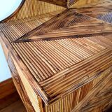 Rattan marquetry chest