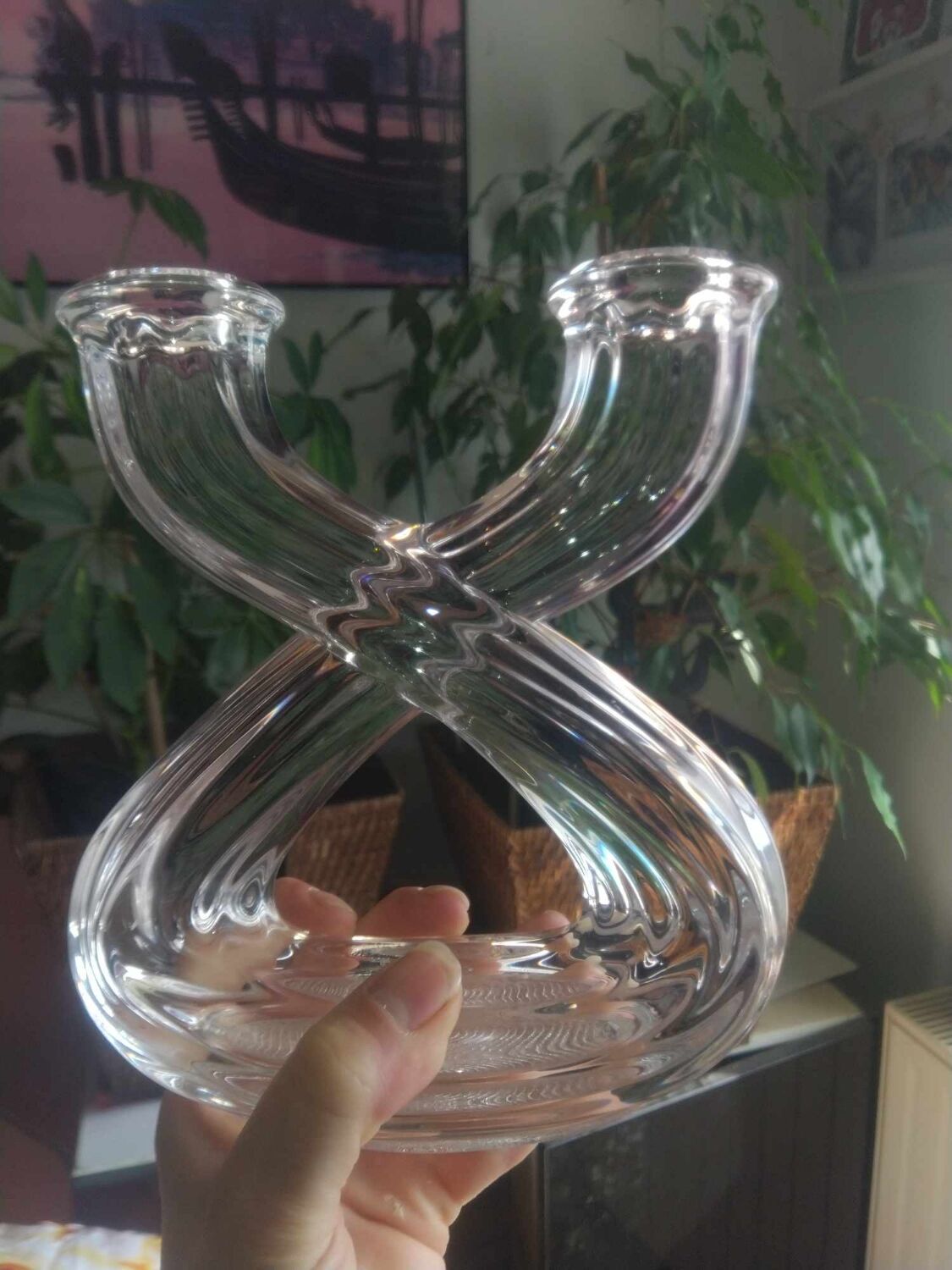 Double Crystal Valve Candle Holder