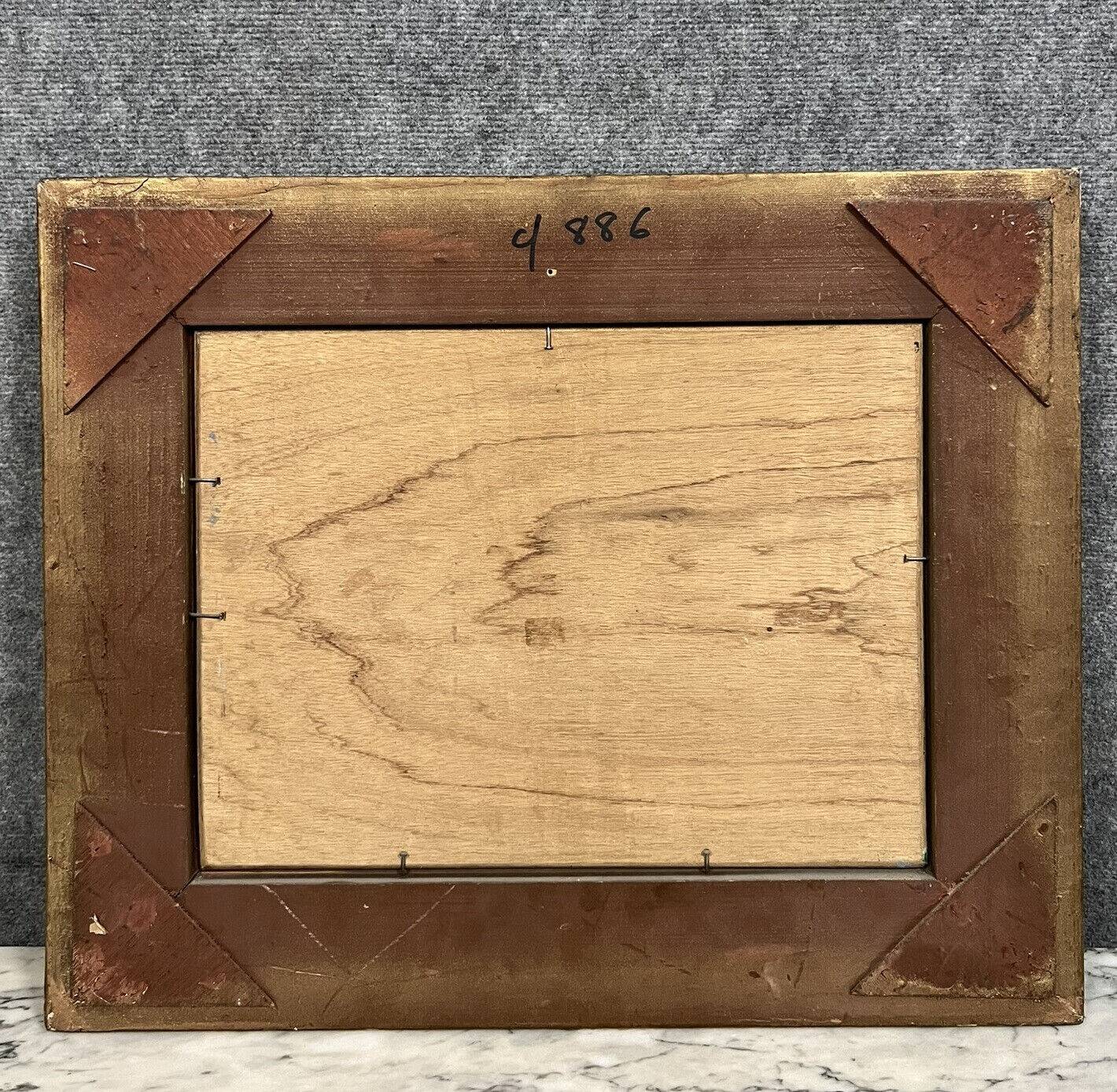 Tableau vintage figurant une vue animée a marée basse