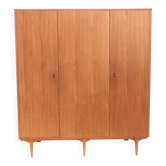 Vintage Belgian design 3-door wardrobe made in the 1960s