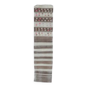 Tapis kilim en laine tissé à la main, vintage turc des années 1970, 69x280.