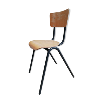 Steel chair wood foot design compass Scandinavian vintage 60 70