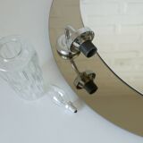 Miroir de courtoisie éclairé, miroir mural de salle de bain vintage d'Allemagne des années 1980