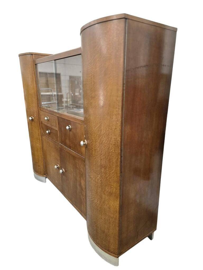 vintage XL art déco grande armoire en bois / bar / vitrine