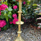 Large solid brass candle holder