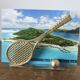 Chrome and brass bookends "tennis & golf" from the 1970s.