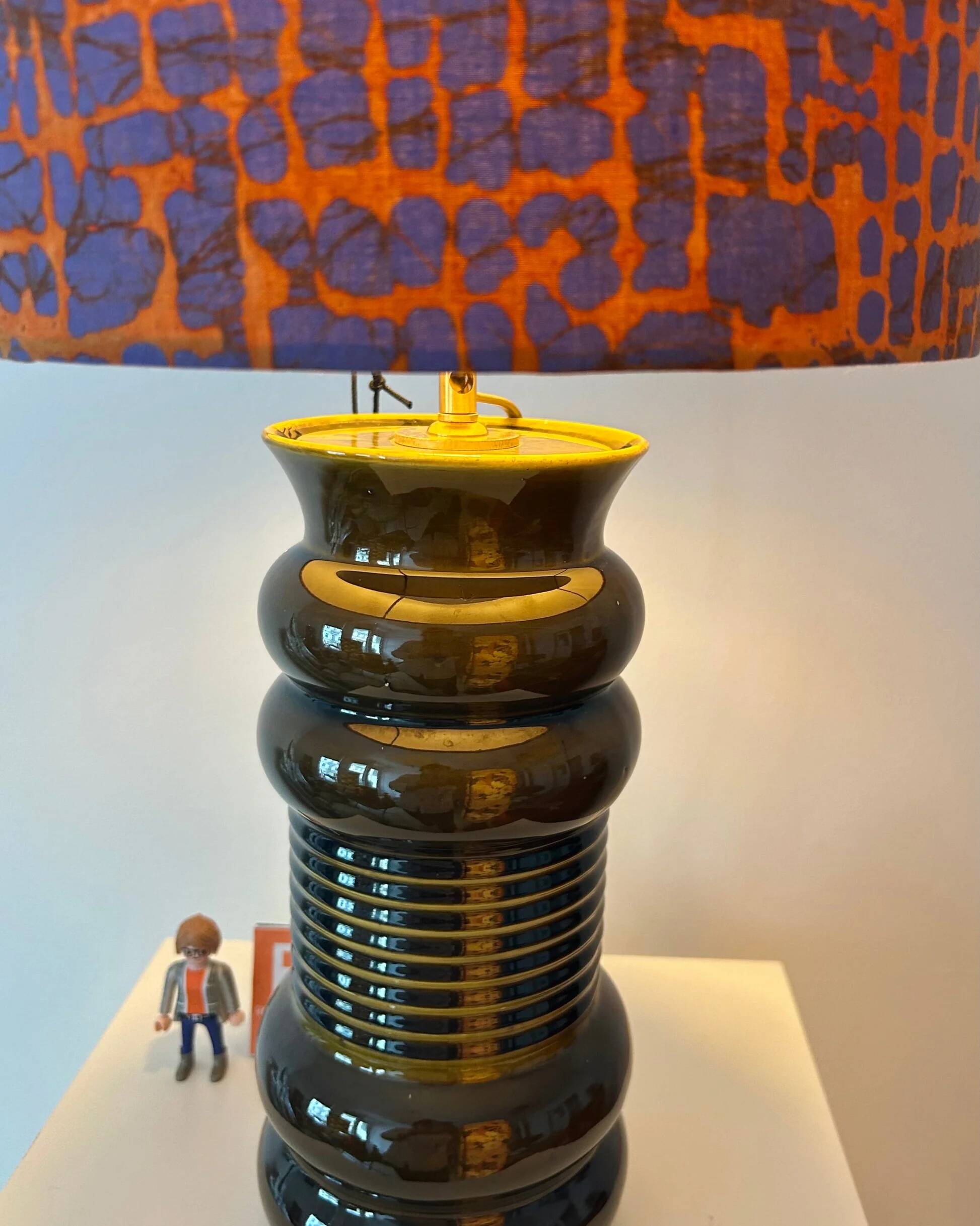 AK-Keramik: Olive lamp from a Mid Century vase