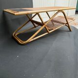 Rattan and ceramic coffee table