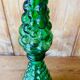 Italian decanter made of green empoli glass grape-shaped bubbles - vintage