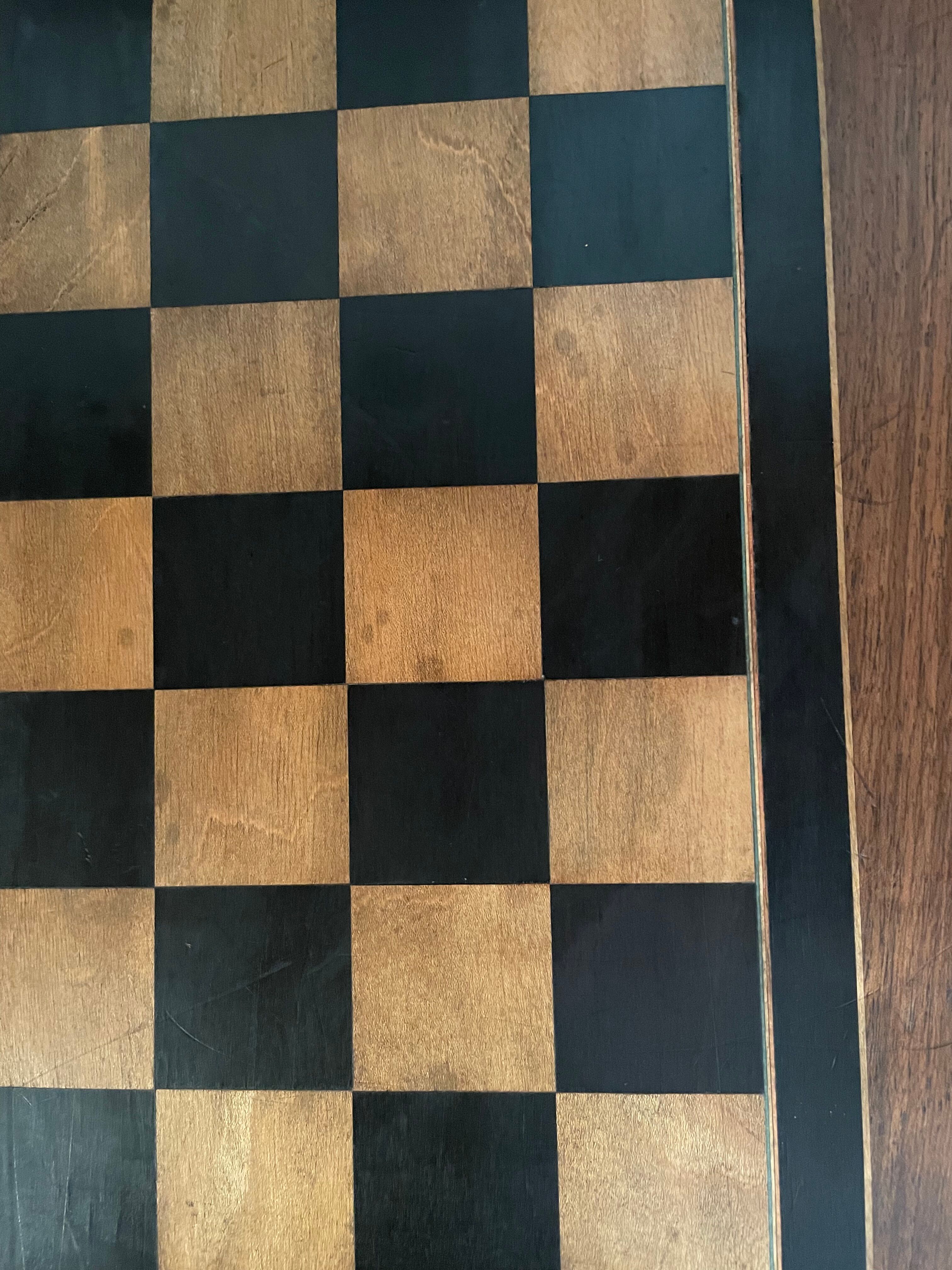 Old wooden backgammon jacquet game