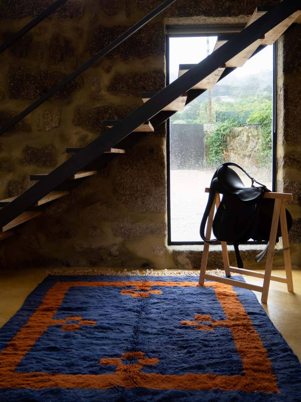Moroccan wool beni ouarine rug 200x100cm