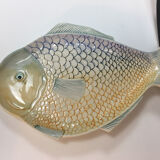 Plat zoomorphe poisson en céramique multicolore