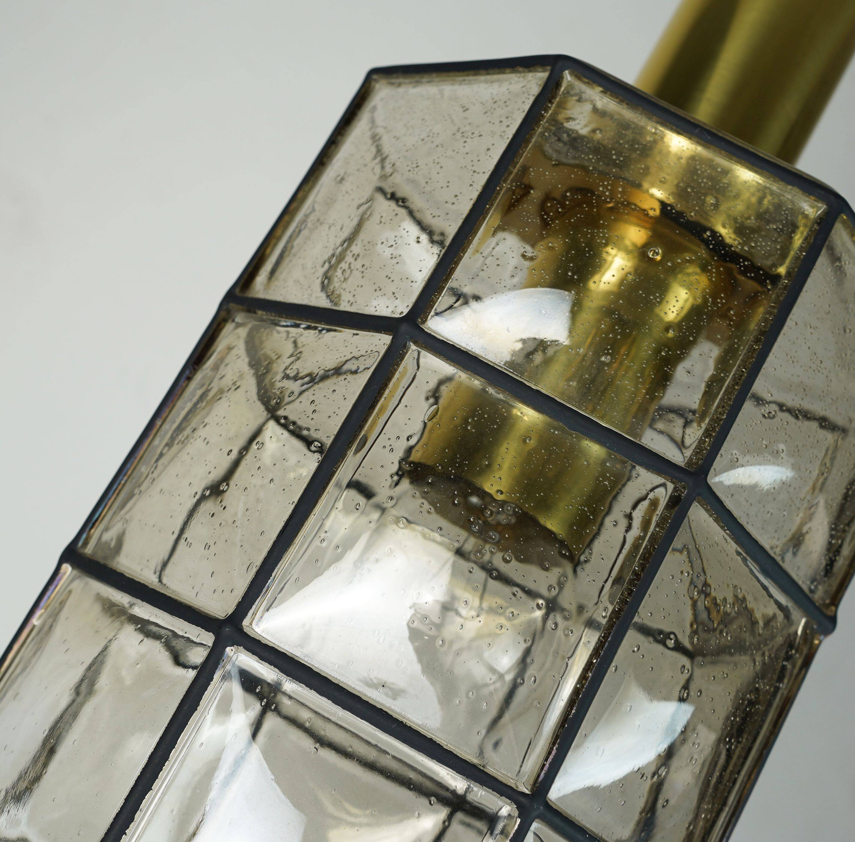 glashuette limburg hanging LAMP 1960's 70's glass pendant light model P292