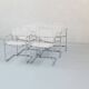 6 chaises Fasem Italia chrome et cuir blanc