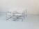 6 chaises Fasem Italia chrome et cuir blanc