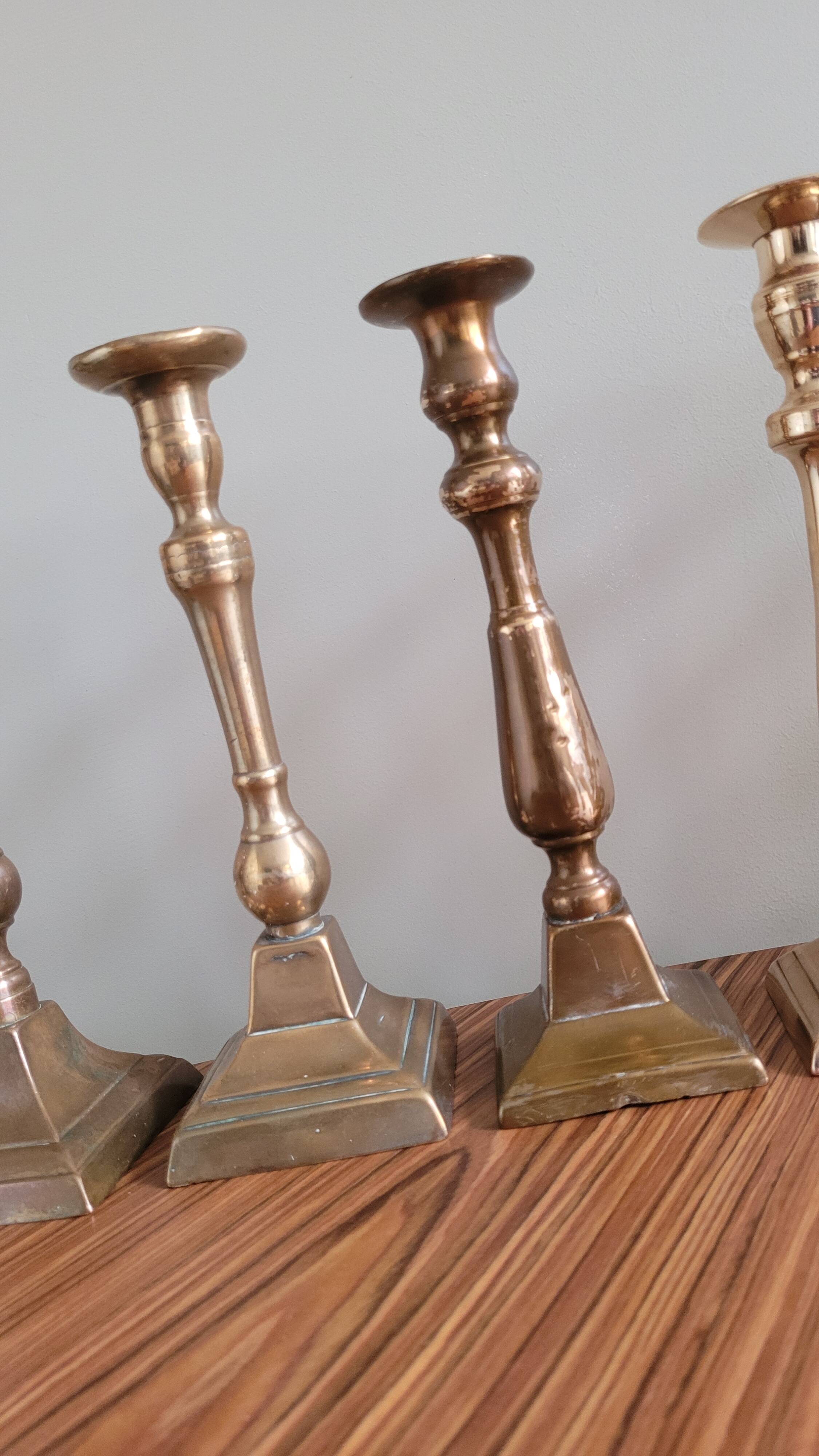 Set of 10 bronze-tinted brass candle holders 01 Pro