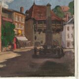 Framed oil painting "Chateldon la place"