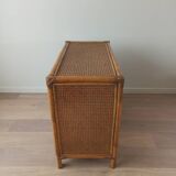 Bamboo and rattan chest of drawers, 70's