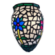 Pair of Tiffany-style wall sconces in colored glass mosaic