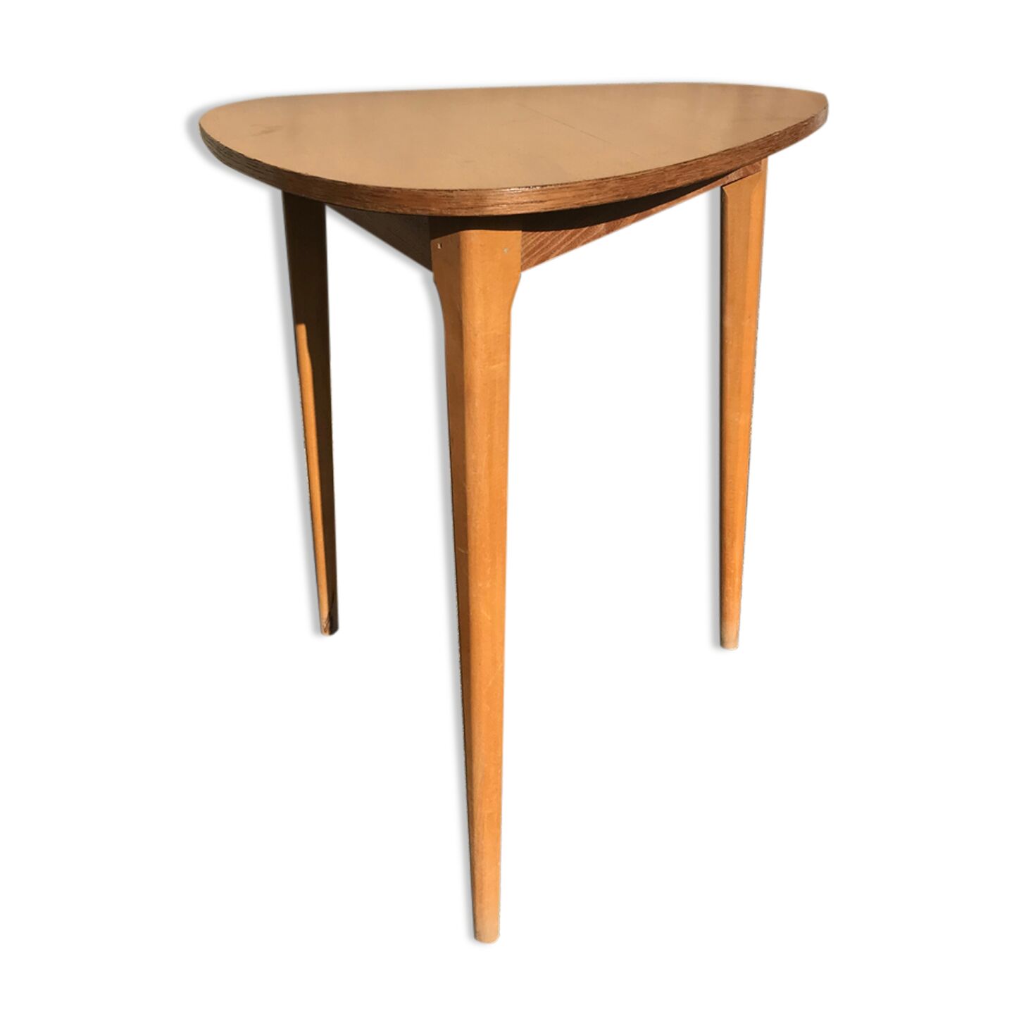 Table bistrot tripode en bois vintage