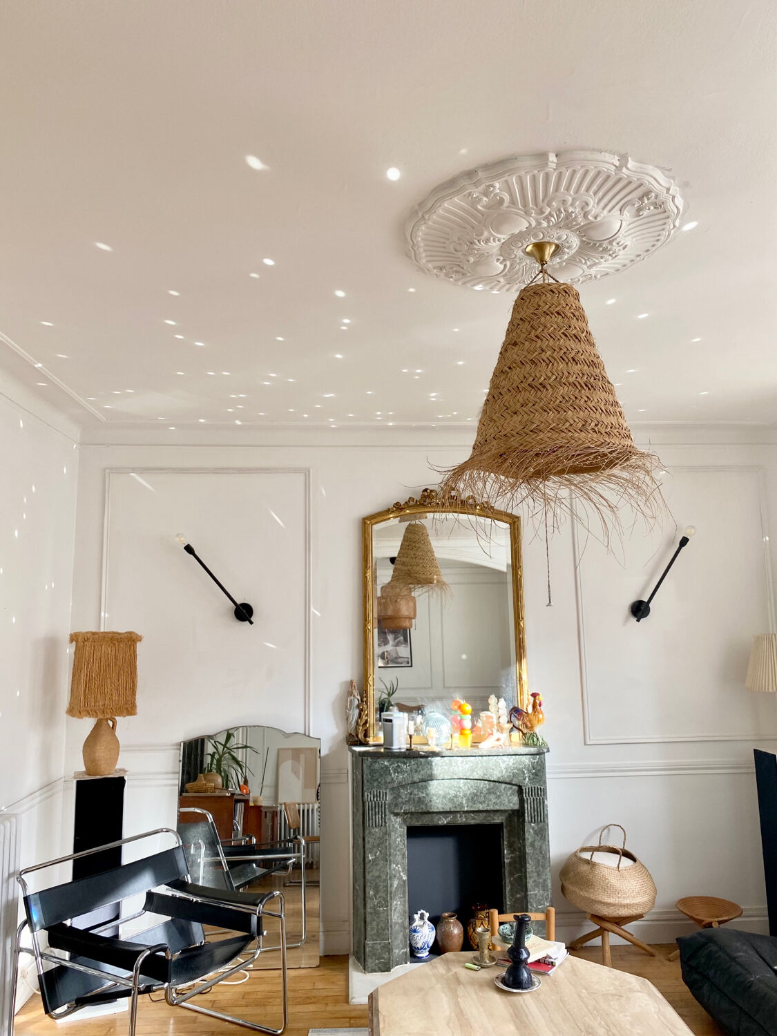 Lampe en corde vintage