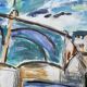 Tableau peinture moderne vue du pont de Chatou XXe