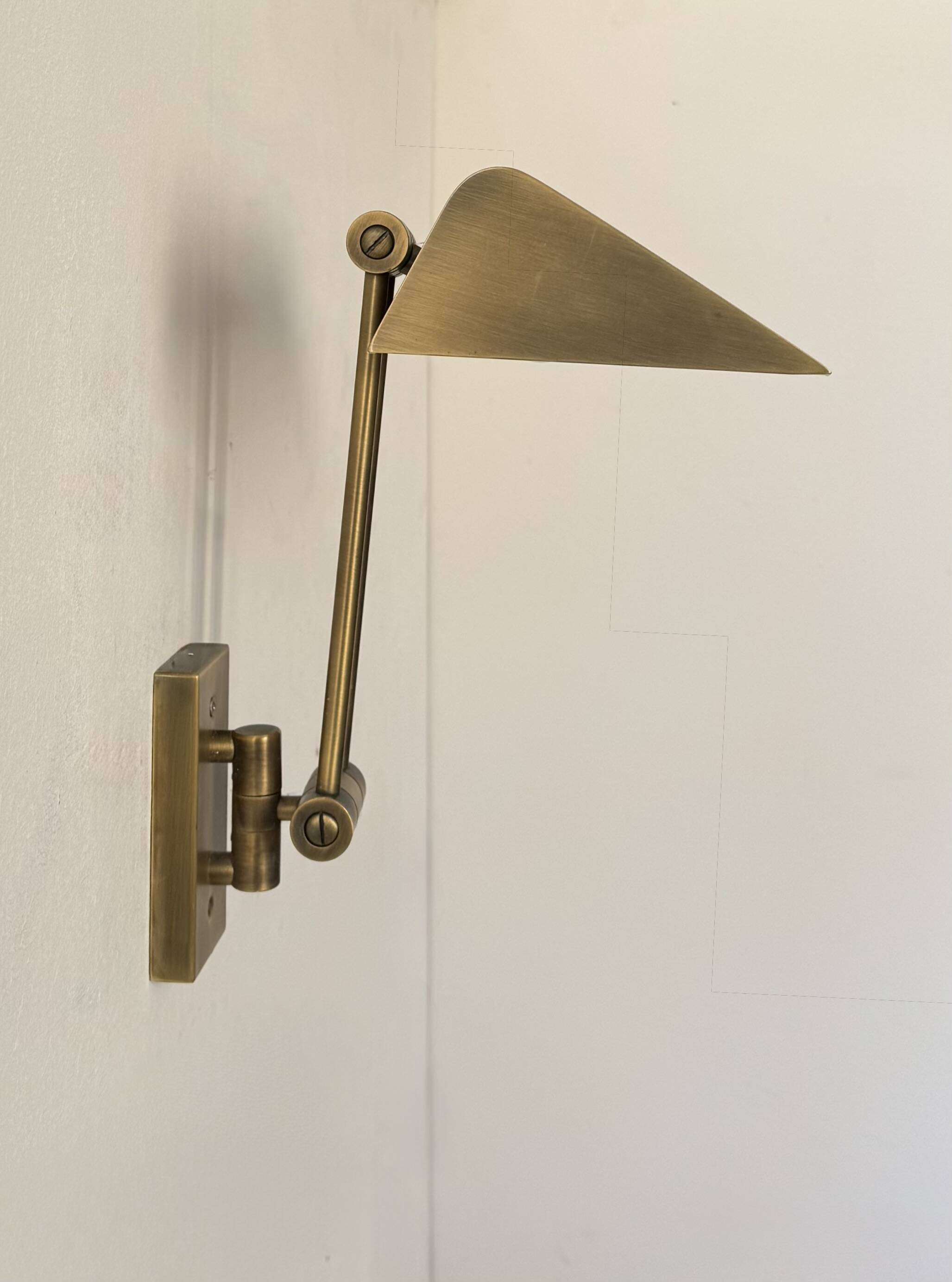 Applique vintage orientable, laiton brossé, France, 1970