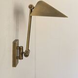 Applique vintage orientable, laiton brossé, France, 1970