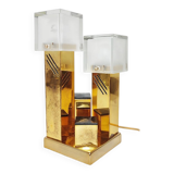 Lámpara de mesa de metal. Italia,1970s.