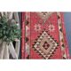 Vintage Turkish Oushak Handmade Wool Cotton Pink Runner Rug 86x362