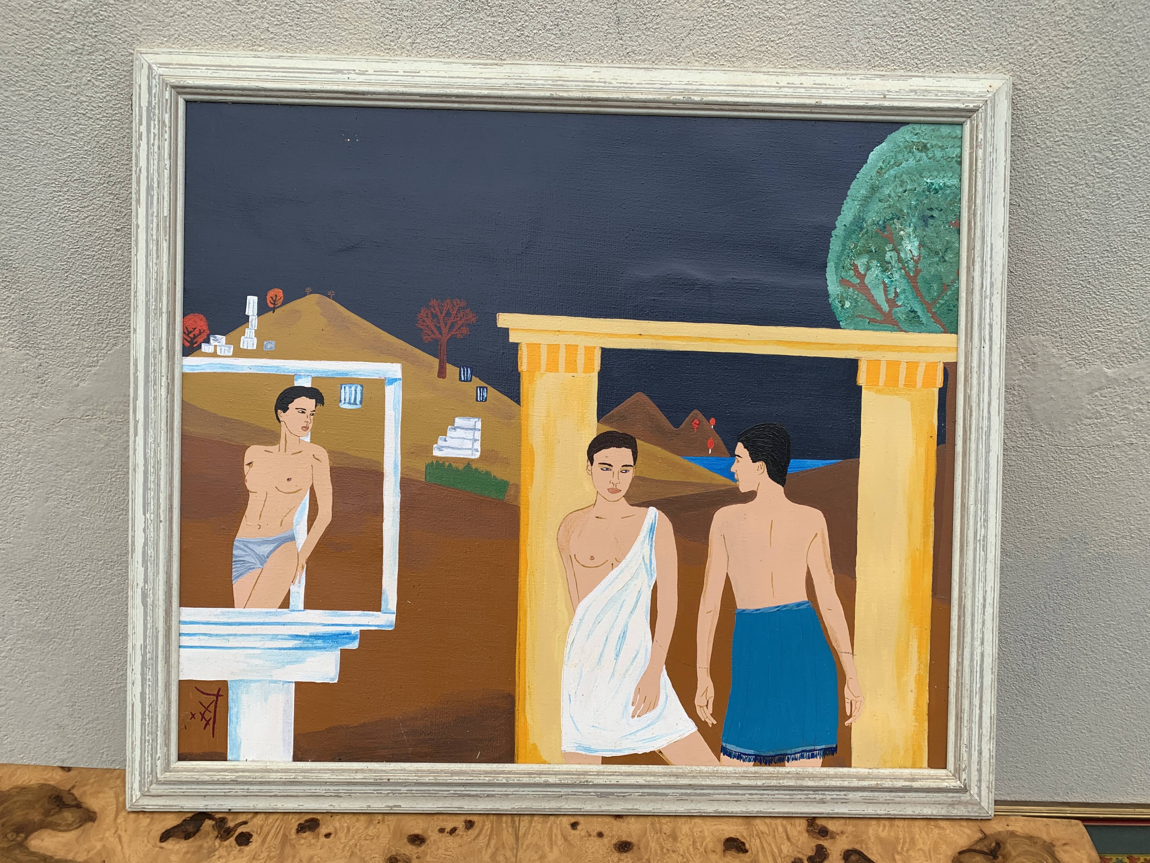 Painting Stylized antique scene XX