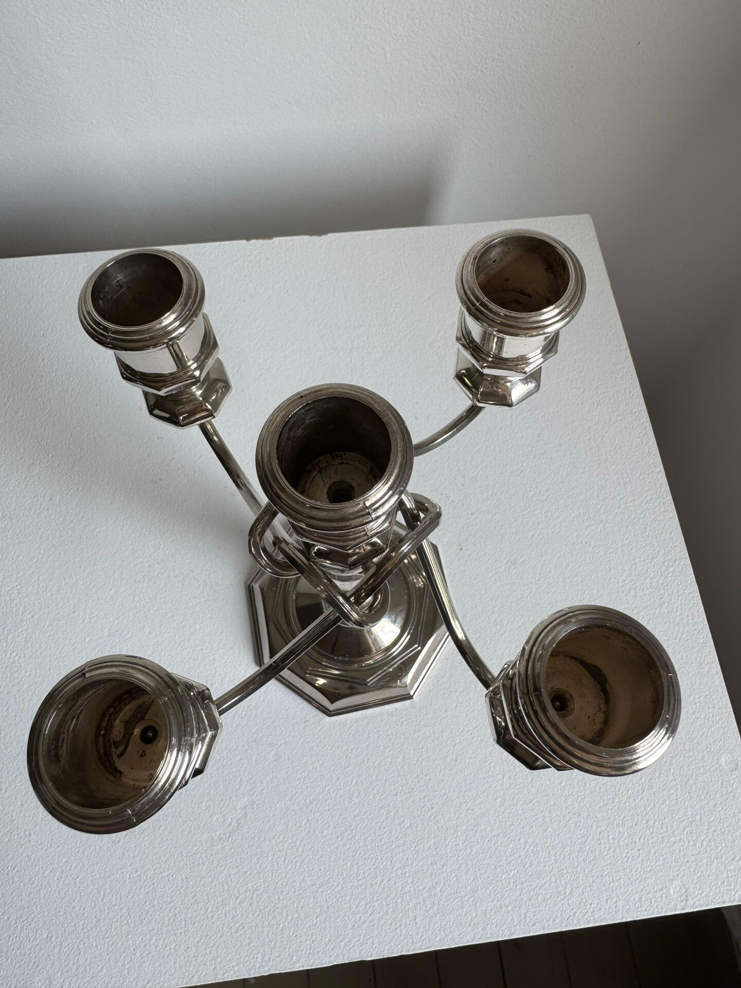 Vintage English 5 Armed Silver Plated Candelabra