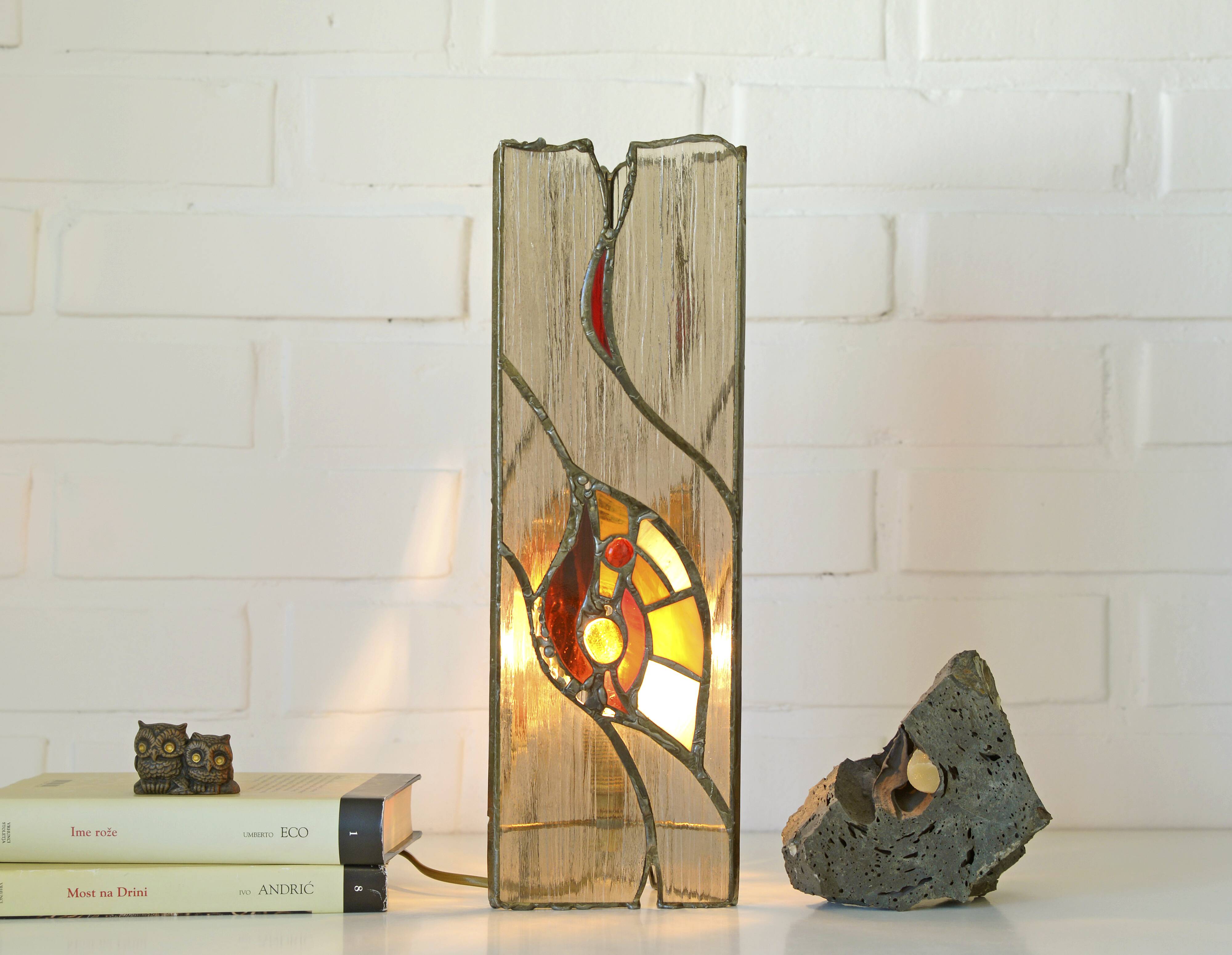 Vintage Bedside Tiffany Style Lighting Unique Lamp Vitrage Handmade Light