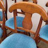 Set of 6 directoire style velvet chairs