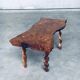 Brutalist Style Handcrafted Oak and Grape Wood Side Table, 1950s